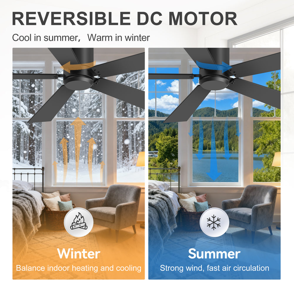 Liora 2-Pack 42" Flush Mount Ceiling Fans Without Lights