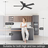 Liora 2-Pack 42" Flush Mount Ceiling Fans Without Lights