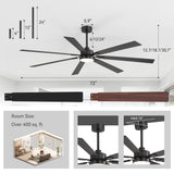 Fenora 72 Inch Indoor Ceiling Fan With Light and Remote