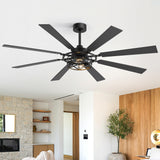 Galara 65 Inch Caged Ceiling Fan With Light & Remote
