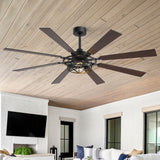 Galara 65 Inch Caged Ceiling Fan With Light & Remote