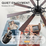 Galara 65 Inch Caged Ceiling Fan With Light & Remote