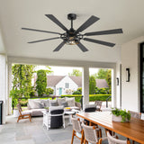 Galara 65 Inch Caged Ceiling Fan With Light & Remote