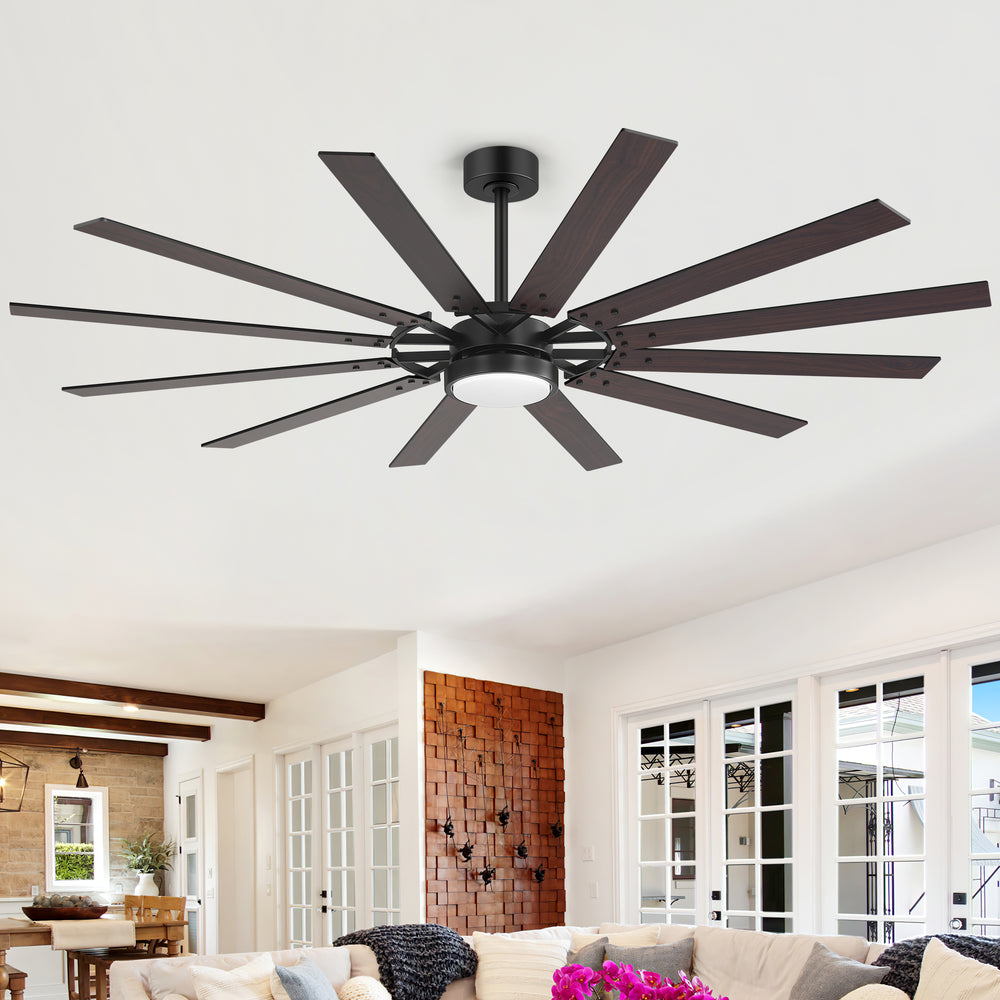 Dualvora 72/80 Inch Large Ceiling Fan With Light & Remote