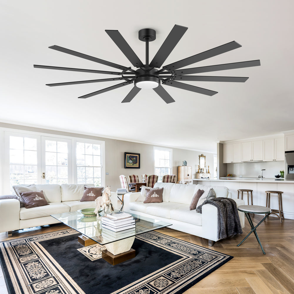 Dualvora 72/80 Inch Large Ceiling Fan With Light & Remote
