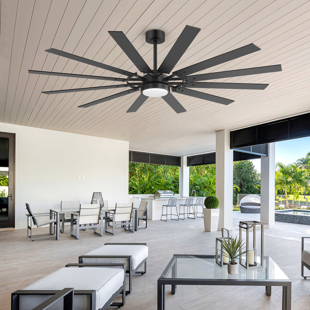 Dualvora 72/80 Inch Large Ceiling Fan With Light & Remote