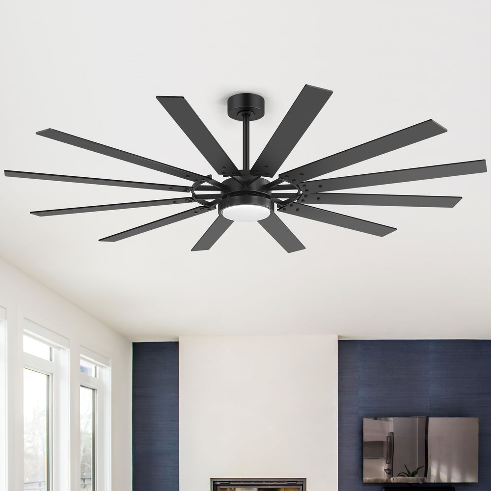 Dualvora 72/80 Inch Large Ceiling Fan With Light & Remote
