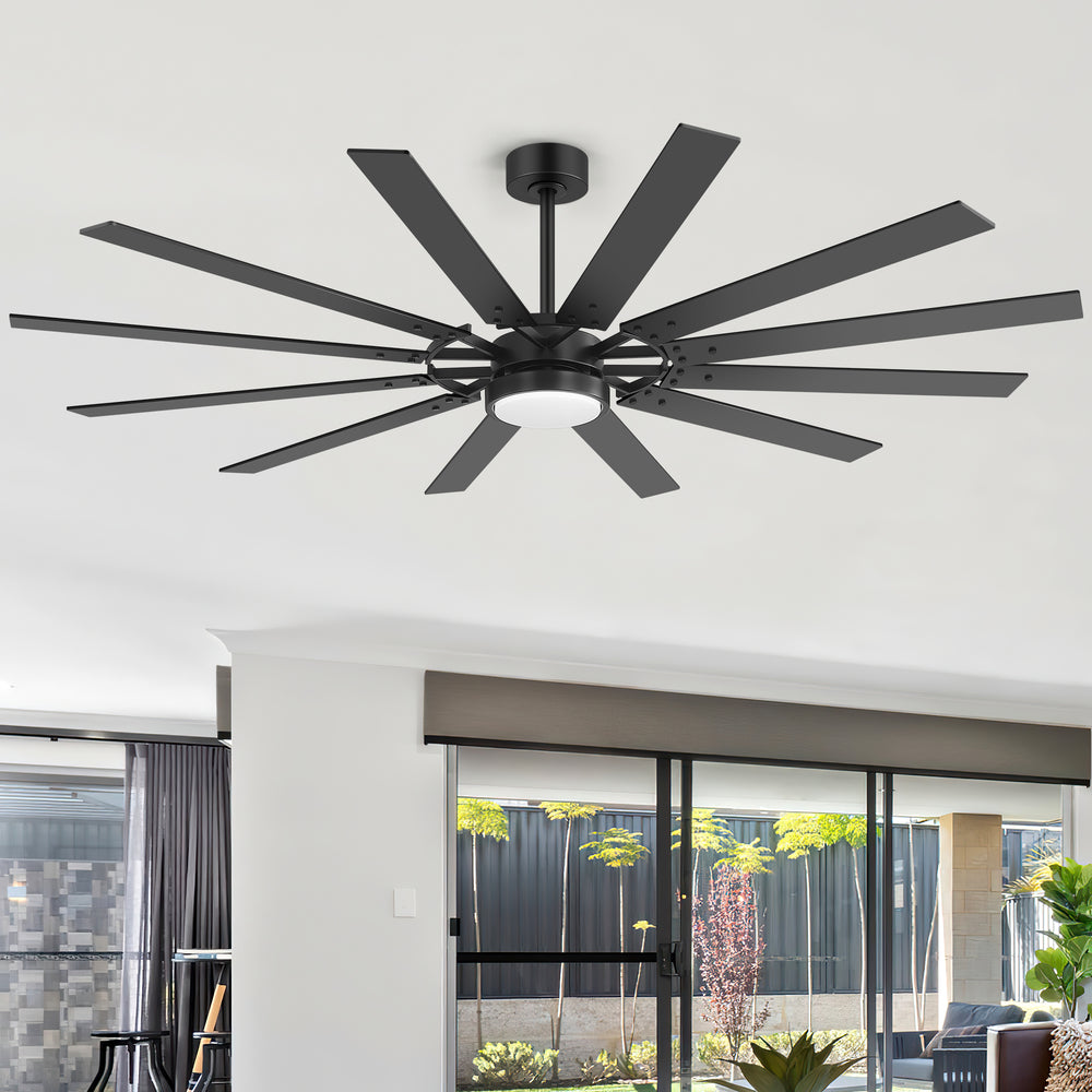 Dualvora 72/80 Inch Large Ceiling Fan With Light & Remote