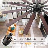 Dualvora 72/80 Inch Large Ceiling Fan With Light & Remote