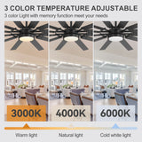Dualvora 72/80 Inch Large Ceiling Fan With Light & Remote