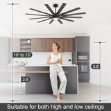 Dualvora 72/80 Inch Large Ceiling Fan With Light & Remote