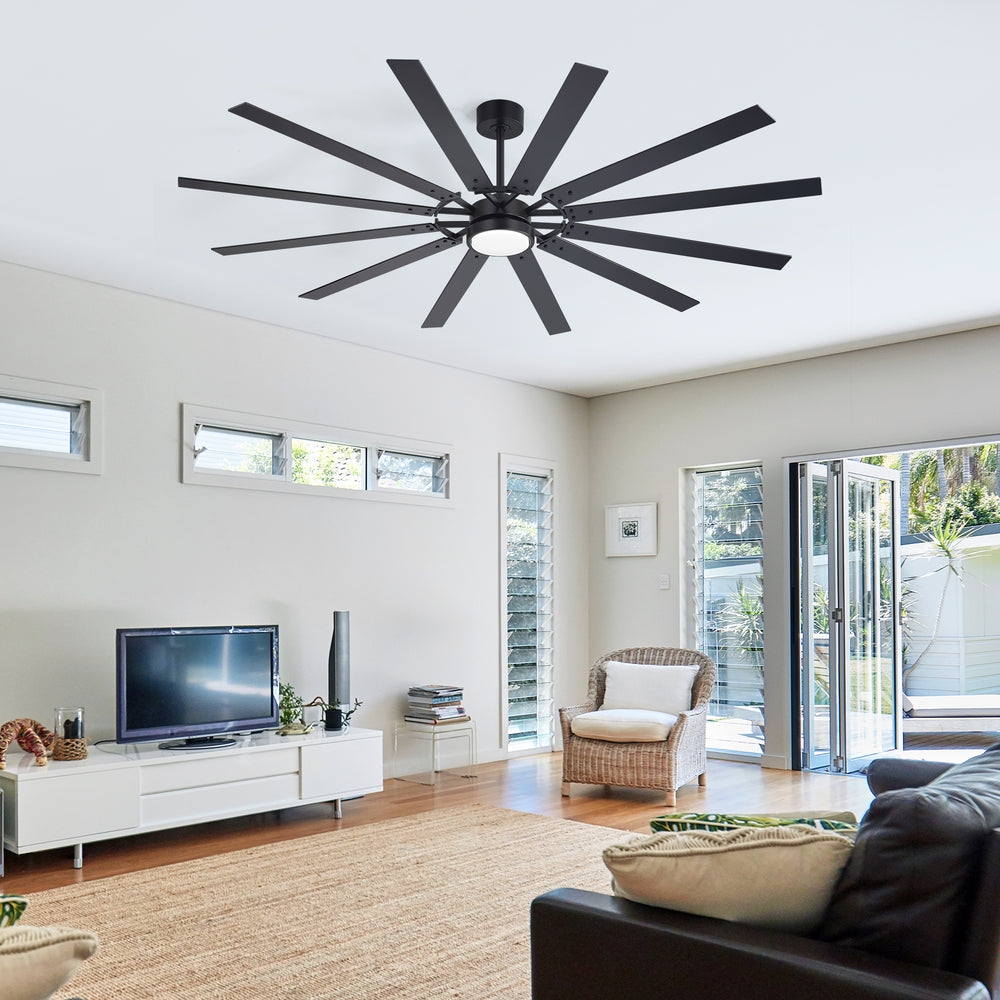 Dualvora 72/80 Inch Large Ceiling Fan With Light & Remote