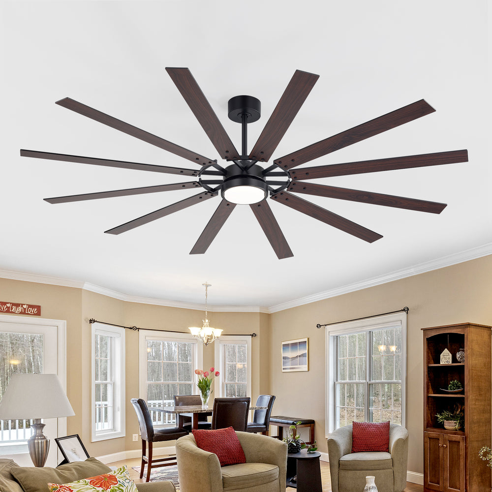 Dualvora 72/80 Inch Large Ceiling Fan With Light & Remote
