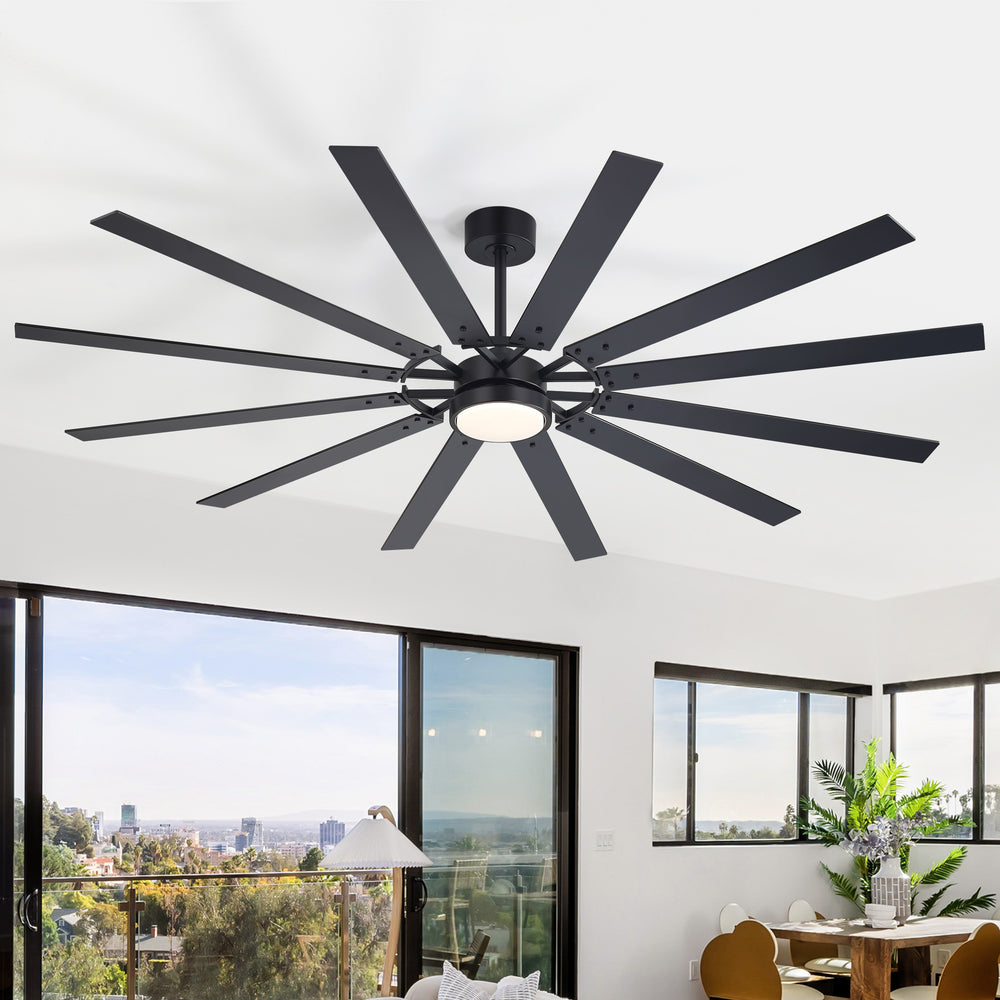 Dualvora 72/80 Inch Large Ceiling Fan With Light & Remote