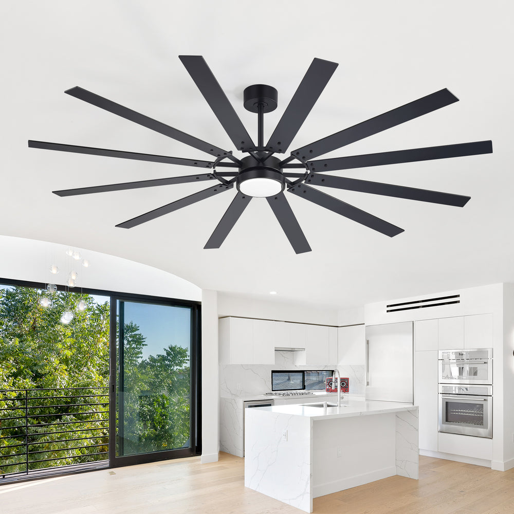 Dualvora 72/80 Inch Large Ceiling Fan With Light & Remote