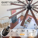 Dualvora 72/80 Inch Large Ceiling Fan With Light & Remote