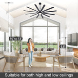 Dualvora 72/80 Inch Large Ceiling Fan With Light & Remote