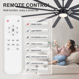 Dualvora 72/80 Inch Large Ceiling Fan With Light & Remote