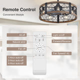 Glenis 28" Small Caged Ceiling Fan With Light & Remote