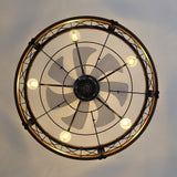 Glenis 28" Small Caged Ceiling Fan With Light & Remote