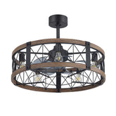 Glenis 28" Small Caged Ceiling Fan With Light & Remote