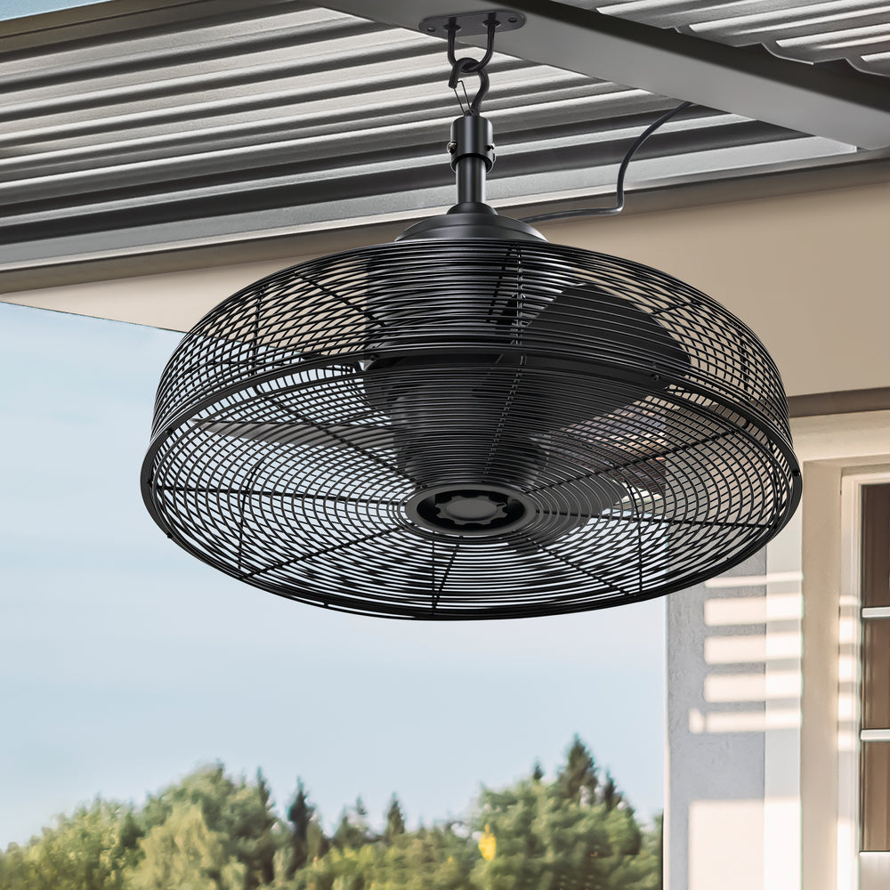 Greyen 20" IPX4 Outdoor Caged Ceiling Fan Without Light