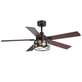 Cavora 52-Inch Farmhouse Caged Ceiling Fan With Light