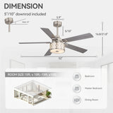 Cavora 52-Inch 5 Blade Ceiling Fan With Light & Remote