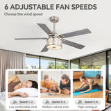 Cavora 52-Inch 5 Blade Ceiling Fan With Light & Remote