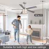 Cavora 52-Inch 5 Blade Ceiling Fan With Light & Remote