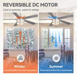 Cavora 52-Inch 5 Blade Ceiling Fan With Light & Remote