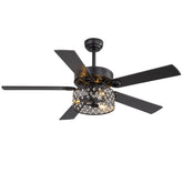 Cavora 52-Inch Crystal Caged Ceiling Fan With Lights