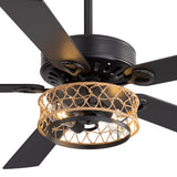 Cavora 52-Inch 5-Blade Rope Cage Ceiling Fan With Light