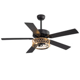 Cavora 52-Inch 5-Blade Rope Cage Ceiling Fan With Light