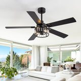 Cavora 52-Inch Crystal Ceiling Fan With Light