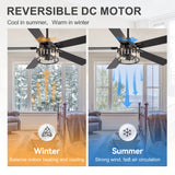 Cavora 52-Inch Crystal Ceiling Fan With Light