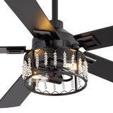 Cavora 52-Inch Crystal Ceiling Fan With Light
