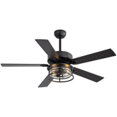 Cavora 52-Inch Black Ceiling Fan With Light & Remote