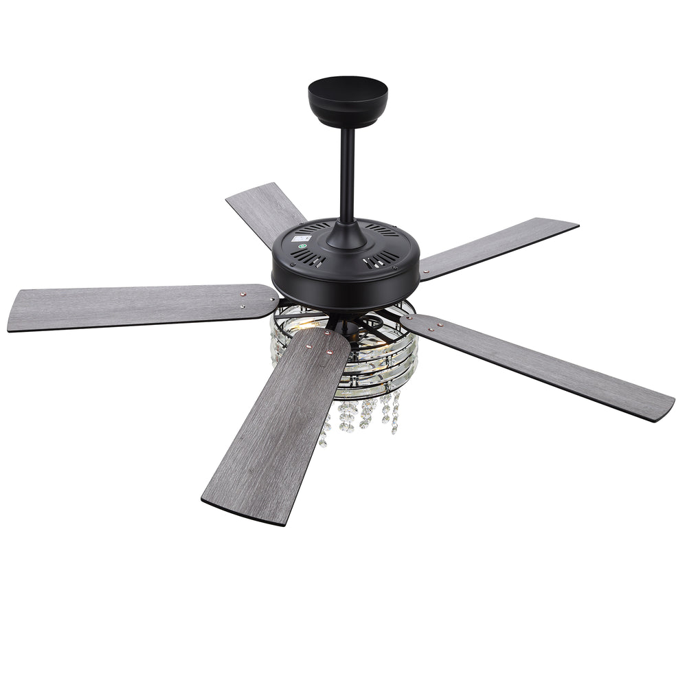 Cavora 52-Inch Crystal Ceiling Fan With Light