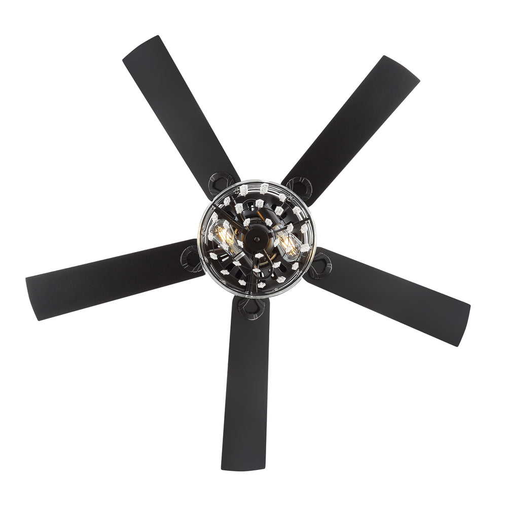 Cavora 52-Inch Crystal Ceiling Fan With Light