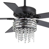 Cavora 52-Inch Crystal Ceiling Fan With Light