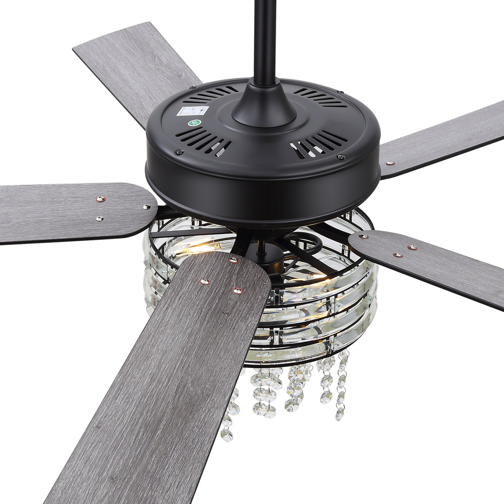 Cavora 52-Inch Crystal Ceiling Fan With Light