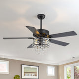Cavora 52-Inch Crystal Ceiling Fan With Light