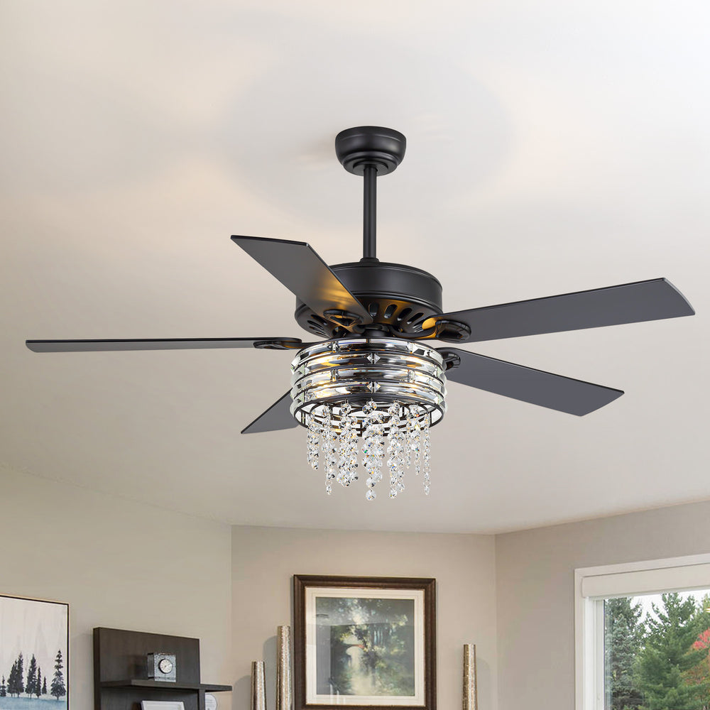 Cavora 52-Inch Crystal Ceiling Fan With Light