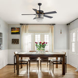 Cavora 52-Inch Crystal Ceiling Fan With Light