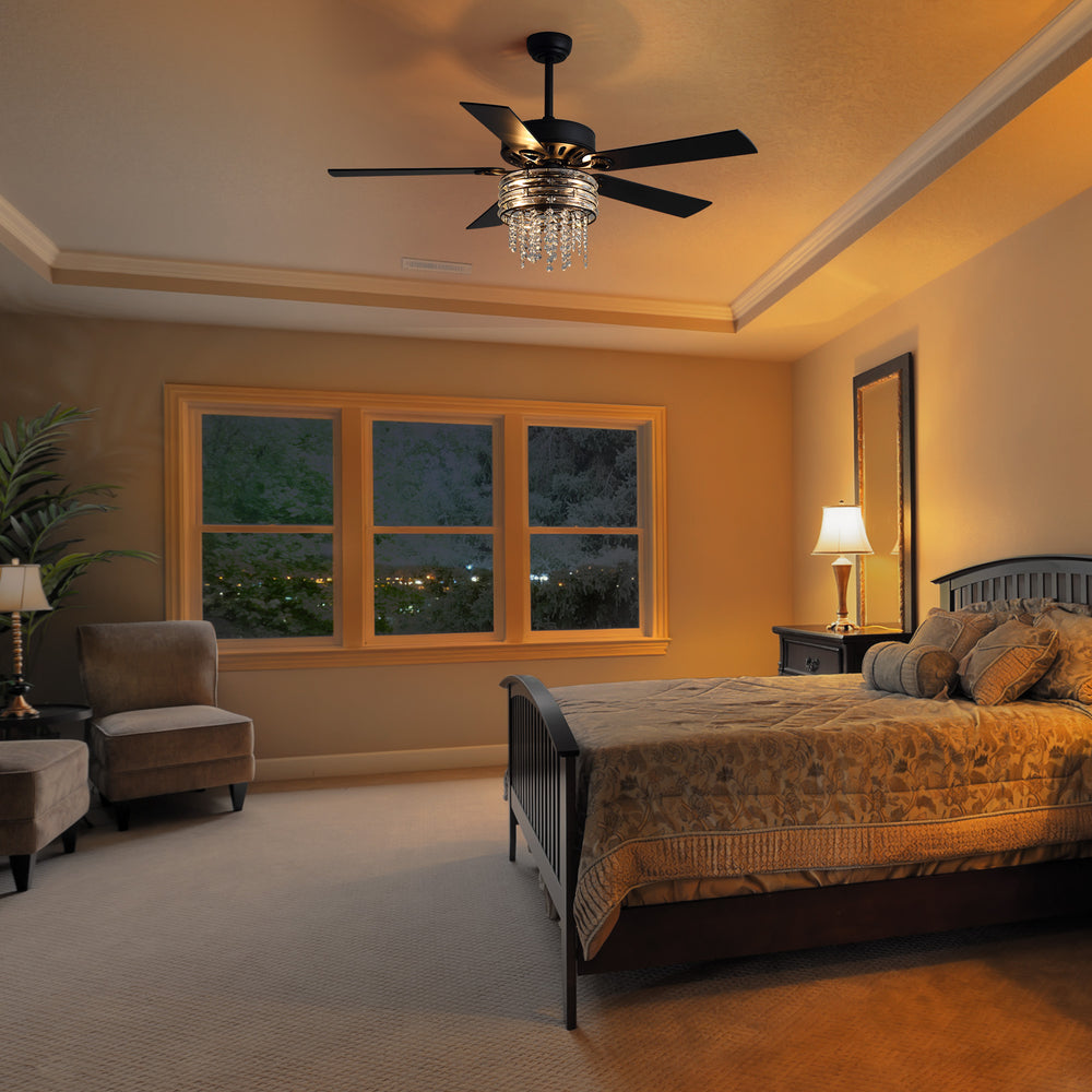 Cavora 52-Inch Crystal Ceiling Fan With Light