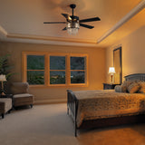 Cavora 52-Inch Crystal Ceiling Fan With Light