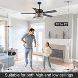 Cavora 52-Inch Crystal Ceiling Fan With Light