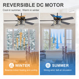 Cavora 52-Inch Crystal Ceiling Fan With Light