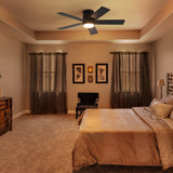 Elvaris 42/52-Inch Flush Mount Ceiling Fan With Light